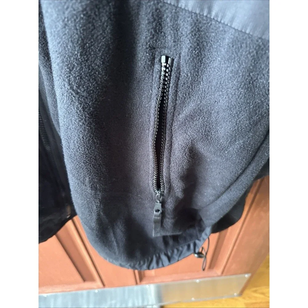Vintage NASCAR Official Member Fleece/Nylon Hybrid Jacket Men’s 2XL Black Zip-Up